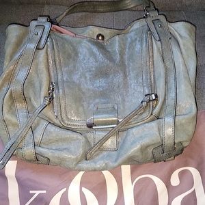 KOOBA Jonnie Large Shoulder Bag - Leather, Grey/Blue